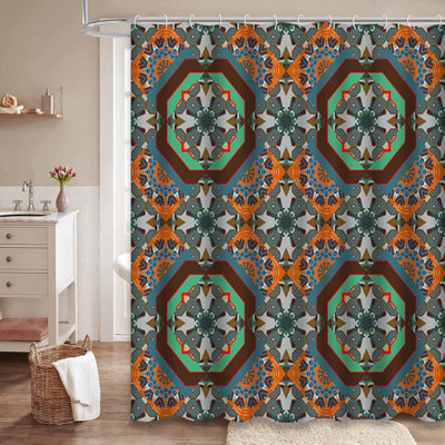 Rideau de douche moderne avec 12 crochets
