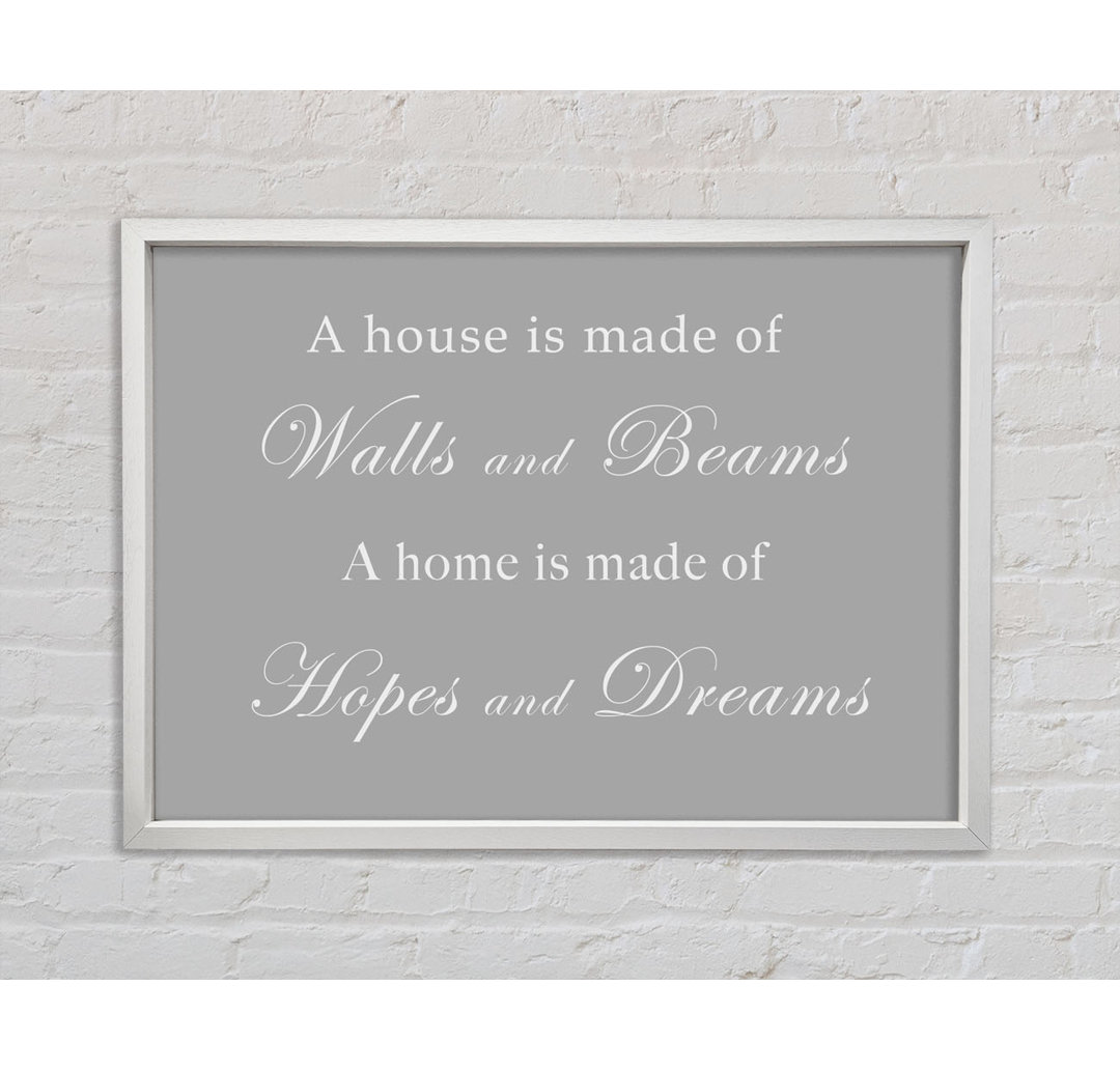 Home Quote Walls N Beams Hopes N Dreams Chocolate - Single Picture Frame Kunstdrucke auf Leinwand