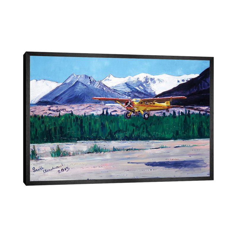 Wrangell Mountain Landing by Scott Clendaniel - Gallery-Wrapped Canvas Giclée on Canvas, Black Framed