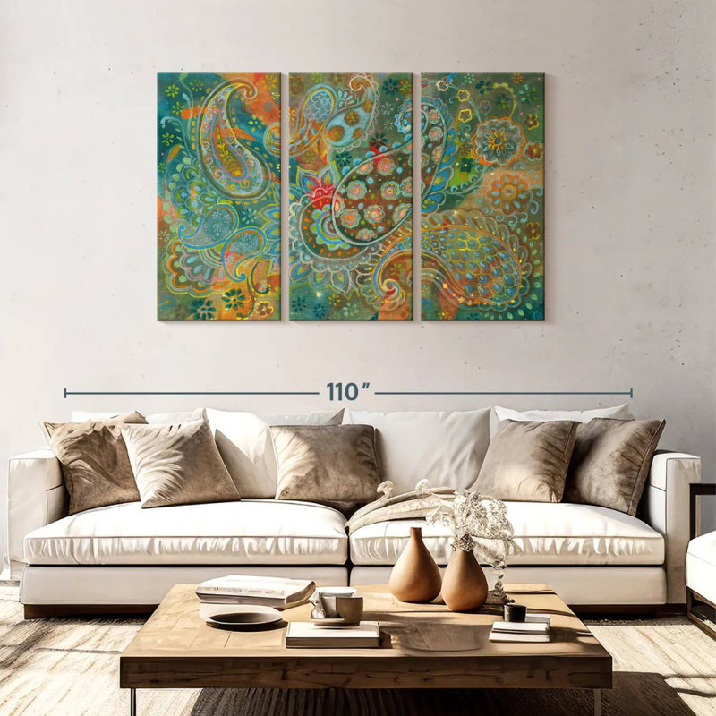 Kerner Colorful Floral Paisley, 48" H x 74" W