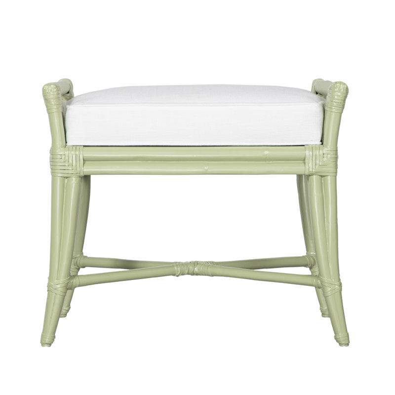 Malacca Upholstered Bench, Celery Green