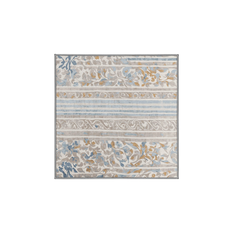 Tapis gris lavable à la machine, Carré 8 pi
