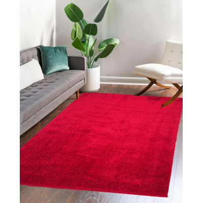 Plume Eudella à poil long rouge uni