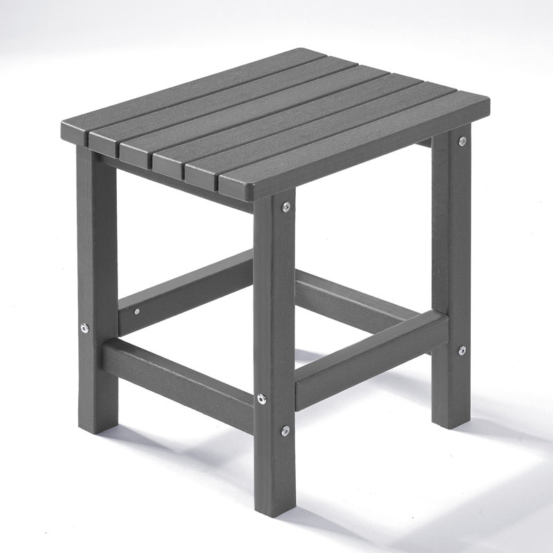 Table d'appoint 17 po rectangulaire PEHD, Gris
