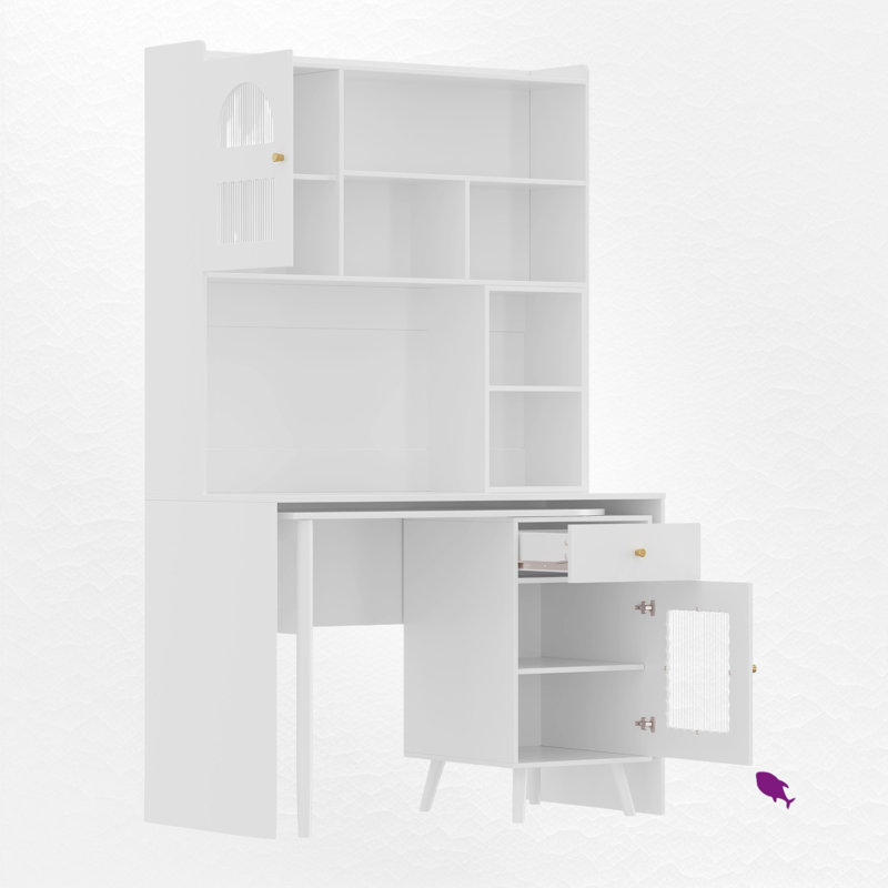 Modular Computer Desk, White 