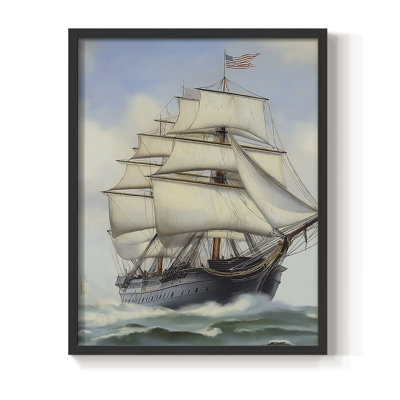 NAUTICAL Series Lxxviii, reproduction encadrée - bois massif