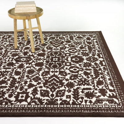 Aleron Chocolate Traditional Medallion Area Rug