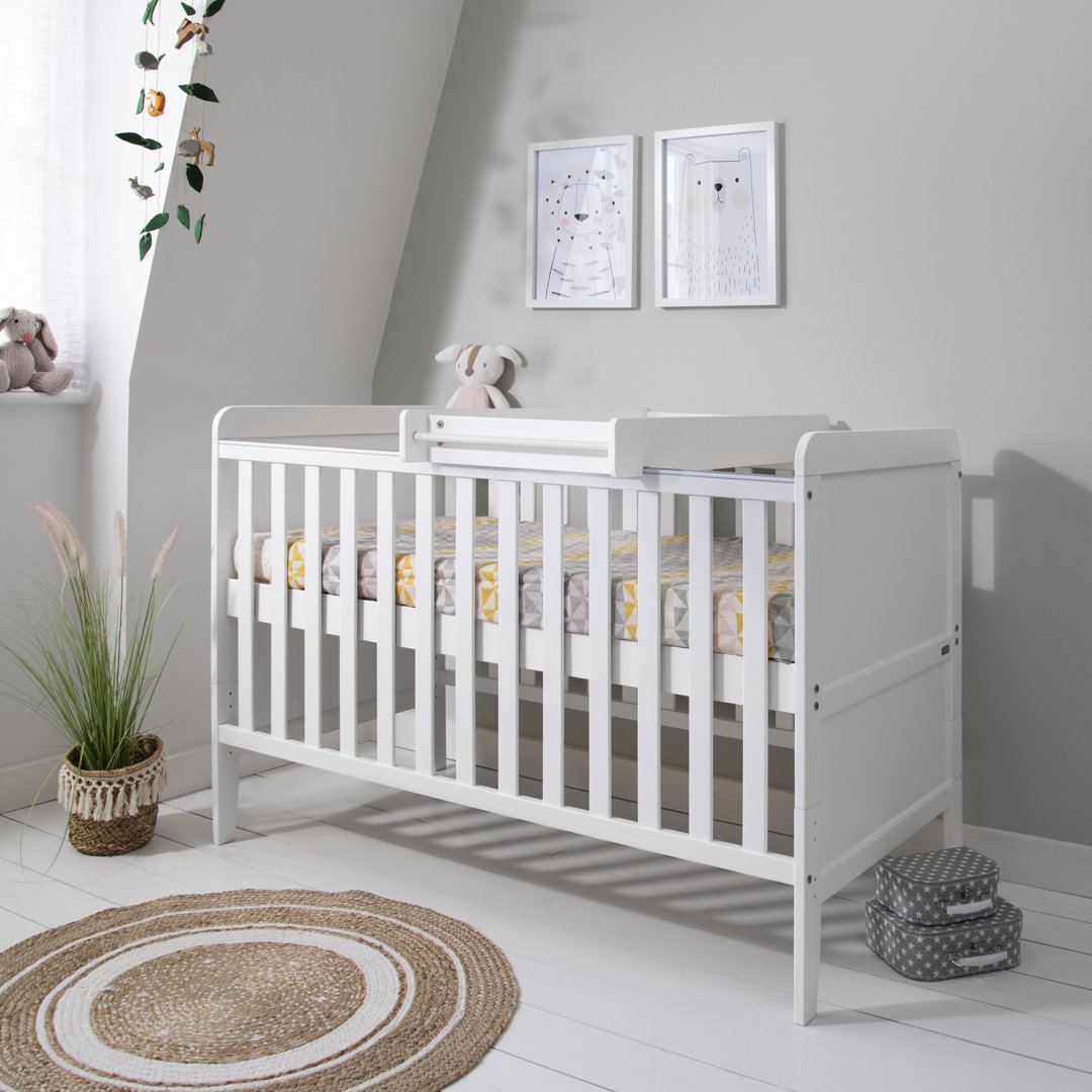 Tutti Bambini Rio Cot Bed - White - With Cot Top Changer & Mattress - Pine/Wood - Image 5