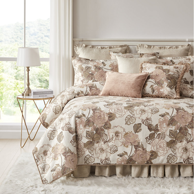 BEAUTY 3PC QN JACQUARD COMF SET, Queen Comforter + 2 Shams
