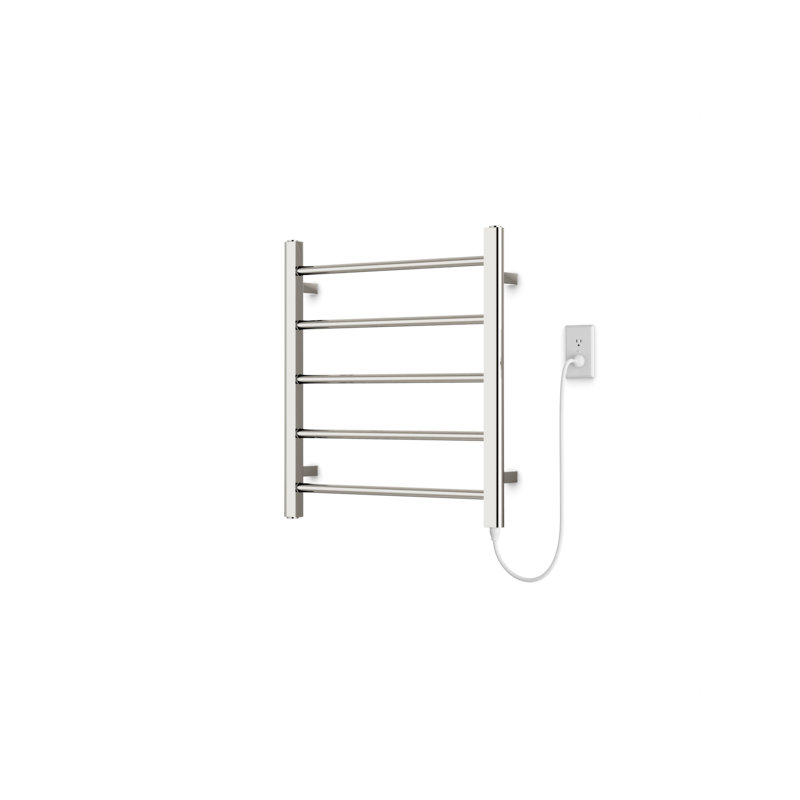 Ryton Wall Mount Electric Towel Warmer, 26" H x 24" W x 5.19" D, Polished Nickel