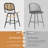 Upholstered Swivel Counter Stool With Rattan Backrest-106484845-106484842