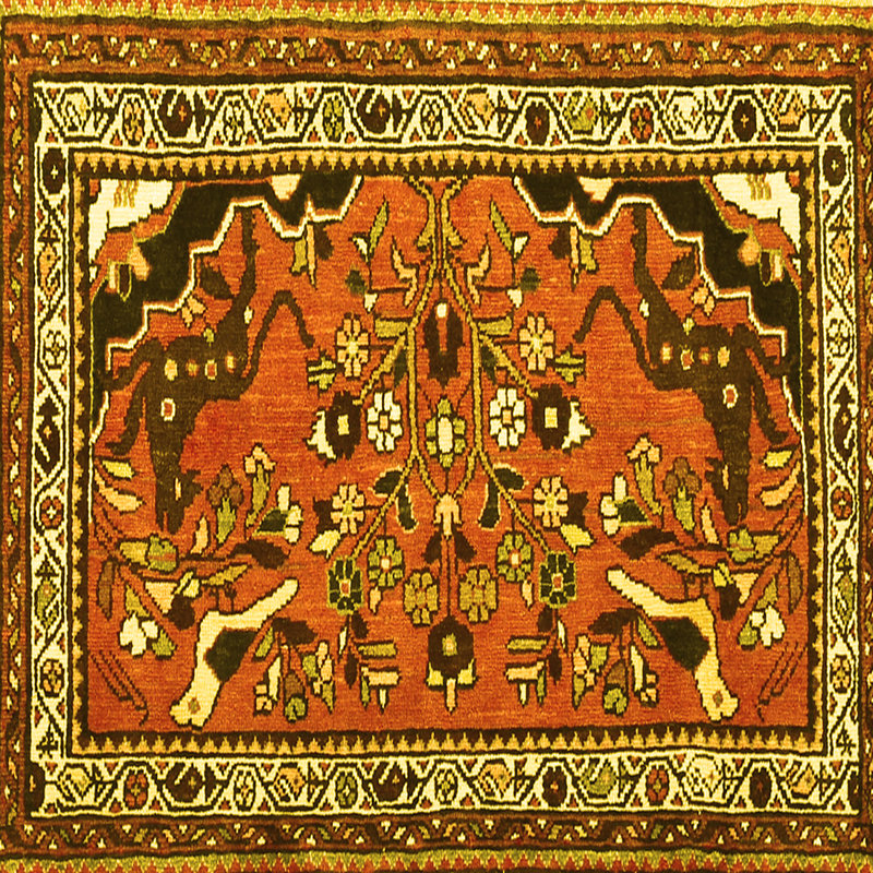 Washable Oriental Indoor Rug, Square 3'