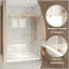Porte de douche coulissante sans cadre 44-48 x 76 - Or brossé, verre 8 mm