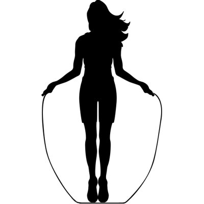 SP13404, saut de corde, entraînement, silhouette de fille, découpage en carton, debout, debout
