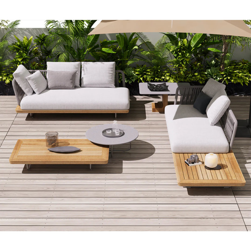 Ensemble de canapé modulaire d'extérieur avec table