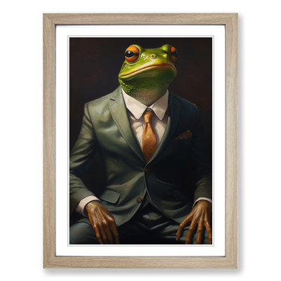 Frog in a Suit Painting No.2 - Framed Print