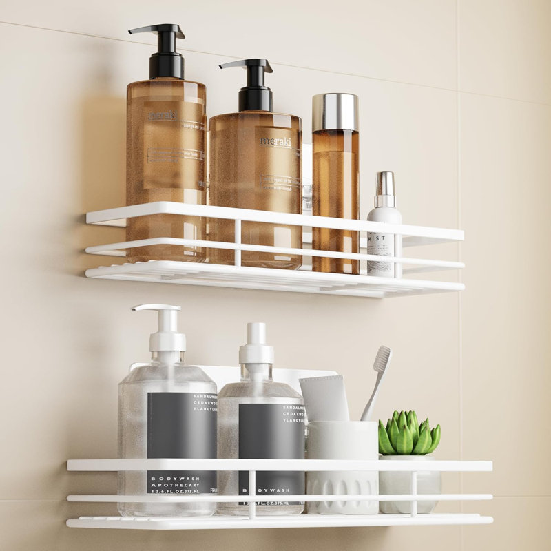 Wall Mounted Required Shower Caddy, White