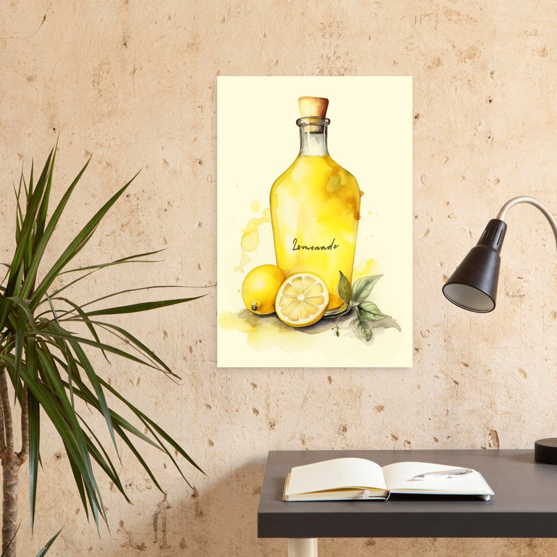 Art mural contemporain avec limonade, H 24 po x l 16 po
