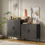 Classeur en acier noir avec portes, tablettes réglables pour le matériel de bureau, matériau haute résistance, structure stable, installation simple pour différents usages de rangement, acier laminé à froid, structure,-1817790273