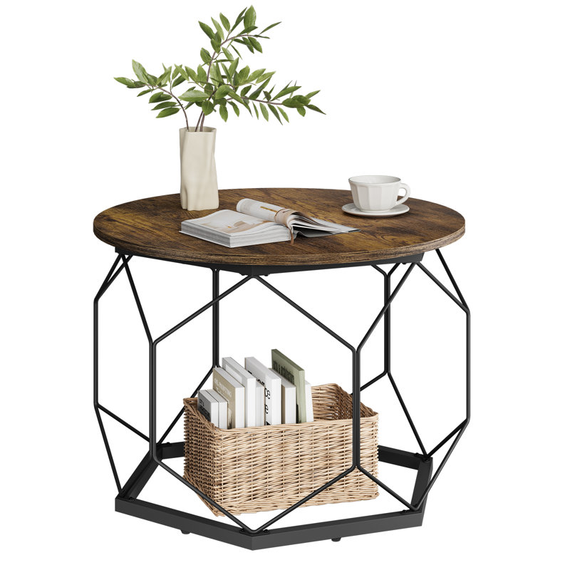 Frame Coffee Table with Storage, Espresso Wood