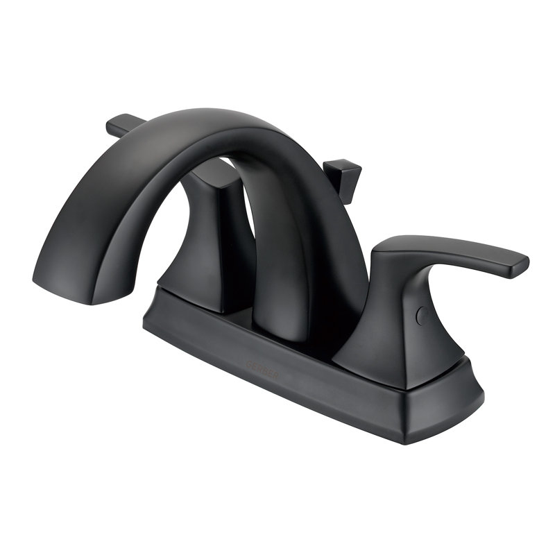 Vaughn Centerset Bathroom Faucet with Drain Assembly, Satin Black