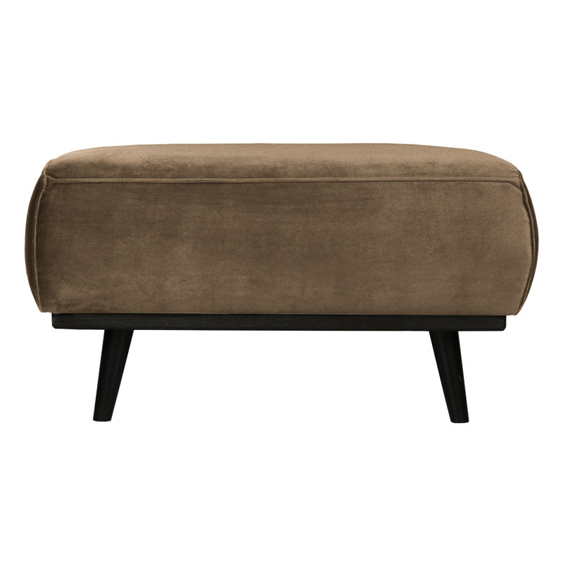 80cm Wide Velvet Rectangle Solid Colour Footstool Ottoman, Taupe