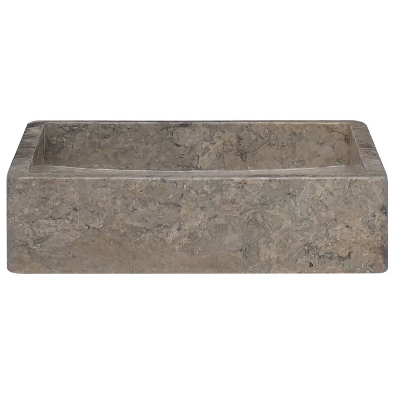 Gray Marble Square Vanity Sink 15.7 in.