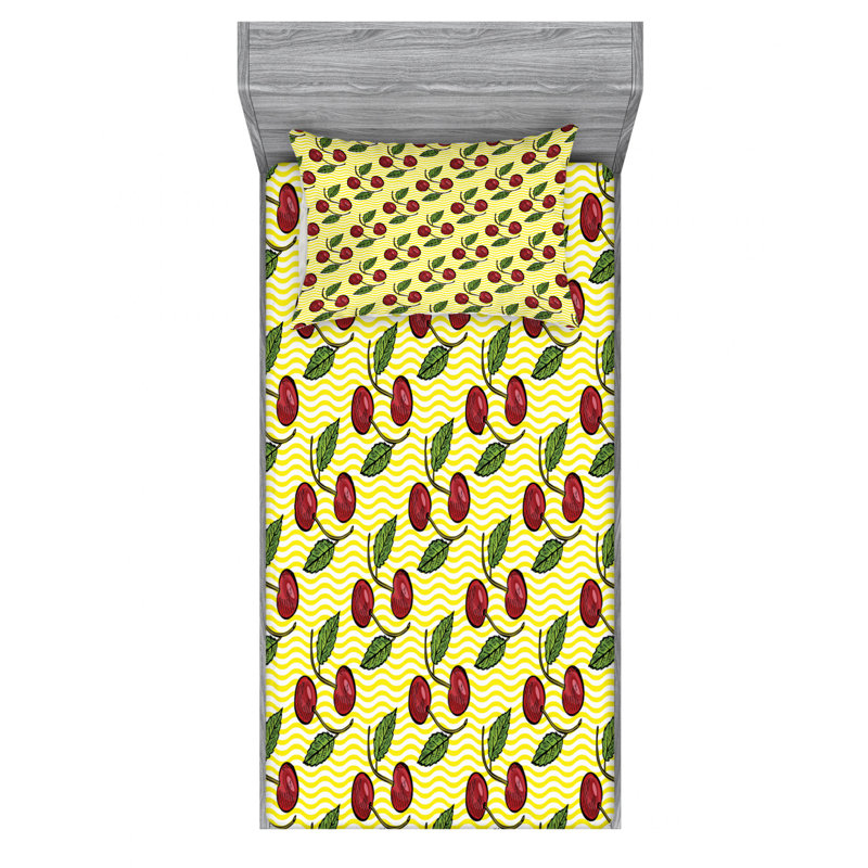 Microfiber Patterned Sheet Set, Twin XL Sheet Set + Fitted Sheet + 1 Pillowcase