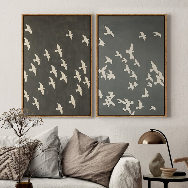 Framed Canvas Wall Art - Vintage Abstract Wall Prints for Bedroom , Natural, 36" H x 24" W