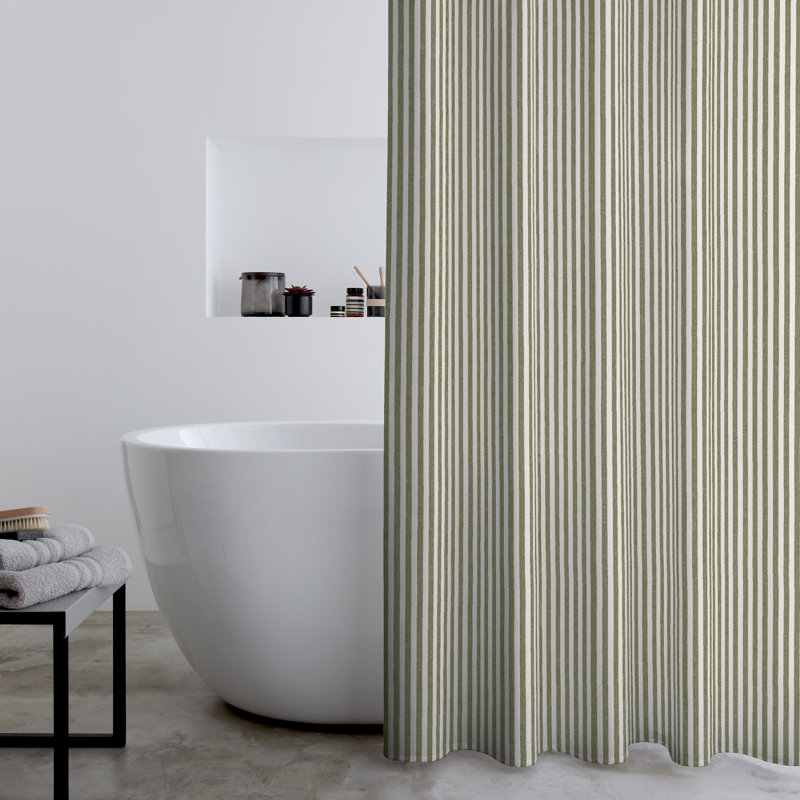 Timeless Stripe Shower Curtain, Green