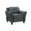 Fauteuil Ibiza 35,4" de large en microfibre, accoudoirs roulés et dossier rembourré-61009415