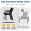 Entièrement assemblé, 4 chaises grises, aluminium, sièges empilables et respirants, petites terrasses 4 mailles de patio entièrement maillées, capacité de poids extérieure de 360 lb
