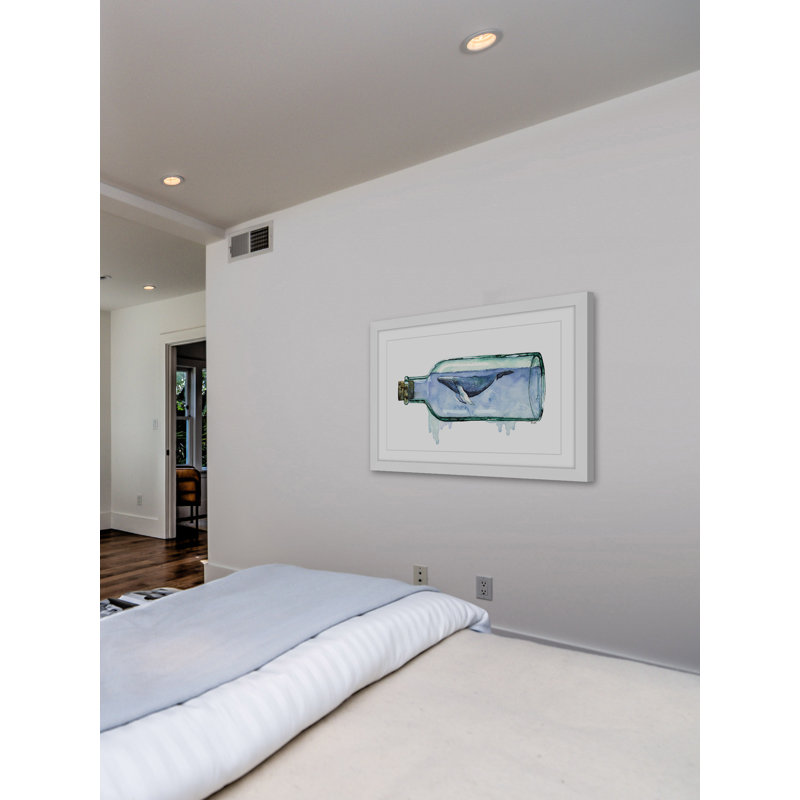 «Cheeve Seaglass» par Rachel Byler - reproduction de cadre photo sur papier, H 30 po x l 45 po x P 1,5 po, Cadre blanc
