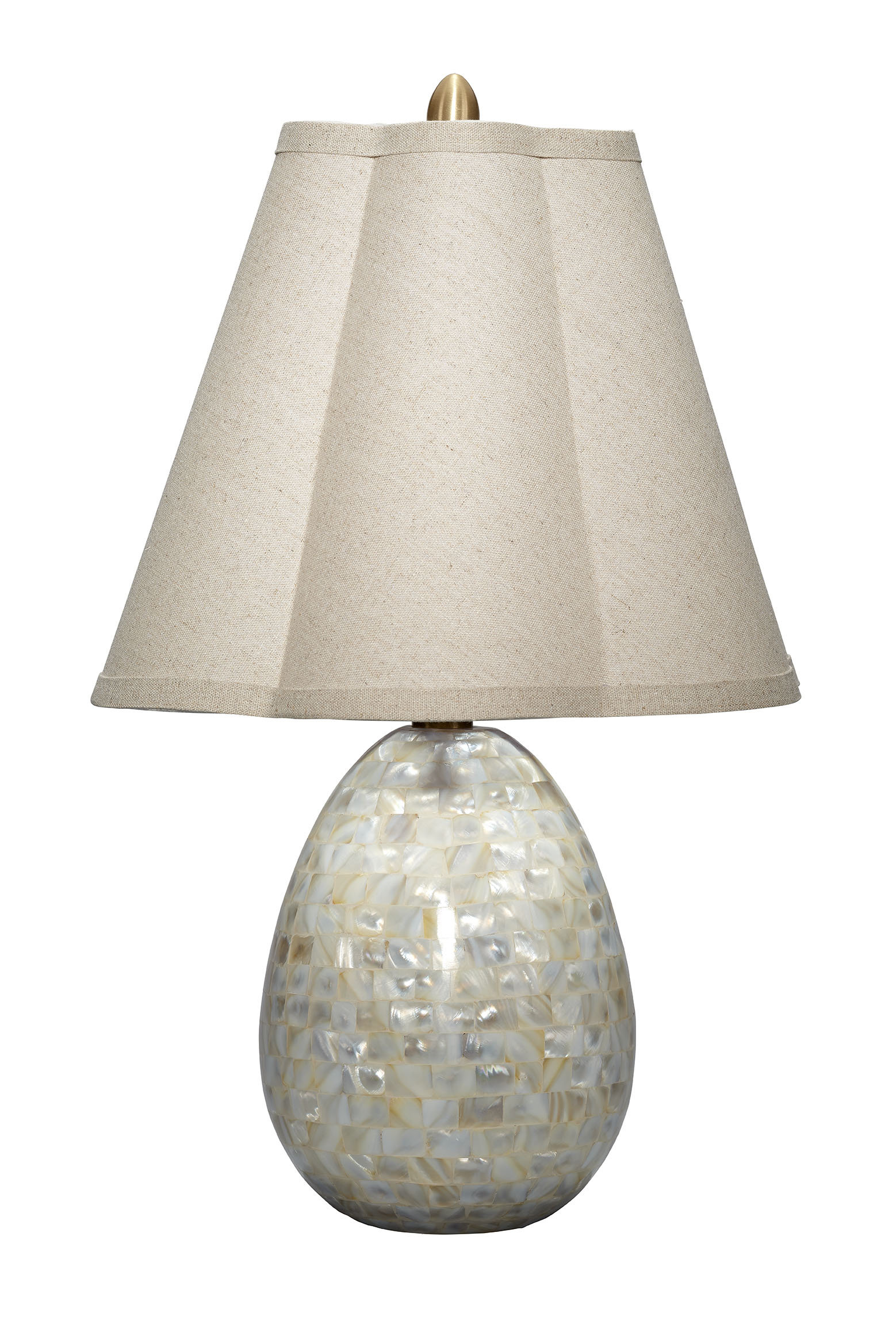 Jamie Young Company Capsule Mother of Pearl Table Lamp with Linen Shade ...