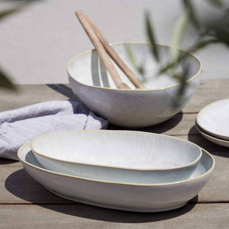 Eivissa Oval Stoneware Baker, Sand Beige