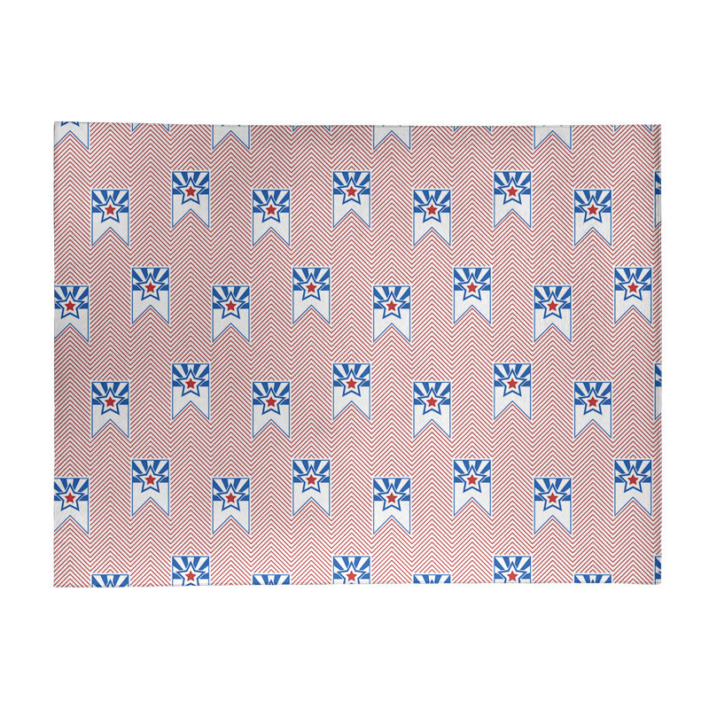 Tapis de zone rouge/bleu fait main, Rectangle 8 pi x 10 pi