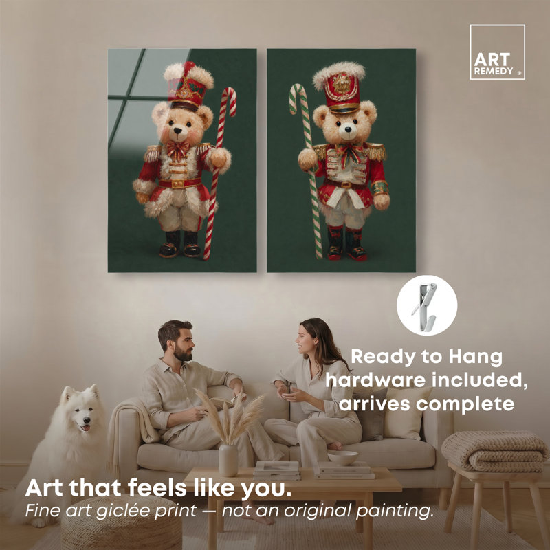 Ensemble de 2 décorations murales pour chambre d'enfant « Casse-Noisette » en acrylique, par Art Remedy, prêtes à accrocher, 30 x 45 cm.
