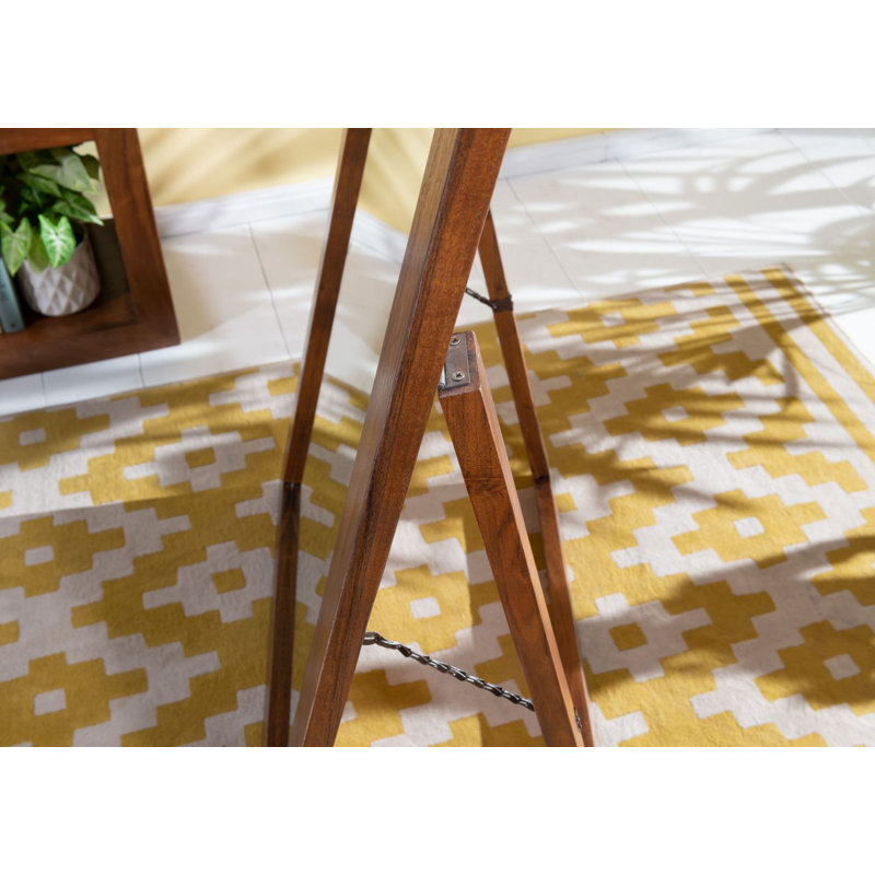 Oxford Wood Floor Mirror, Nougat