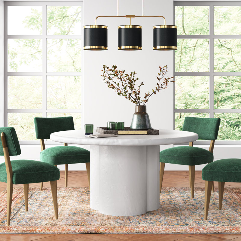 Amoz 59.3'' Round Dining Table, White