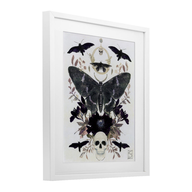 «Gothic Symmetical Moth Tarot», reproduction d'art sous verre encadrée par Sara Culpepper, H 21 po x l 17 po