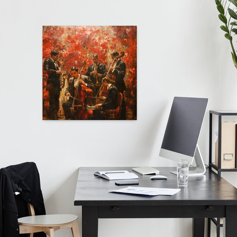 Play More Jazz IV, art contemporain abstrait, H 18 po x l 18 po