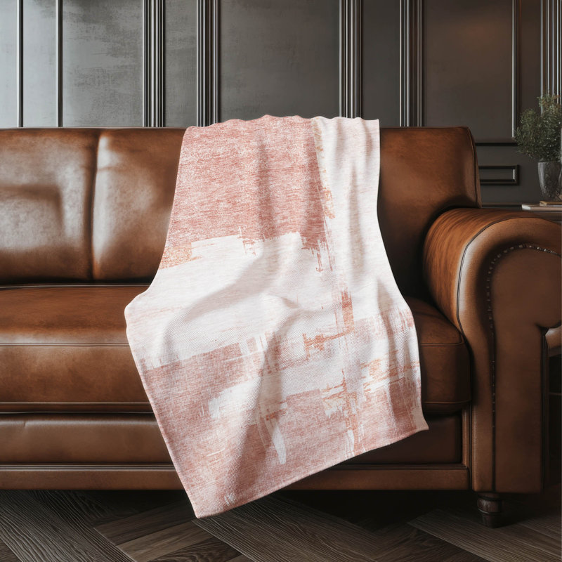 Jeté Sherpa ASB624 moderne lavable à la machine Addison, Rosé