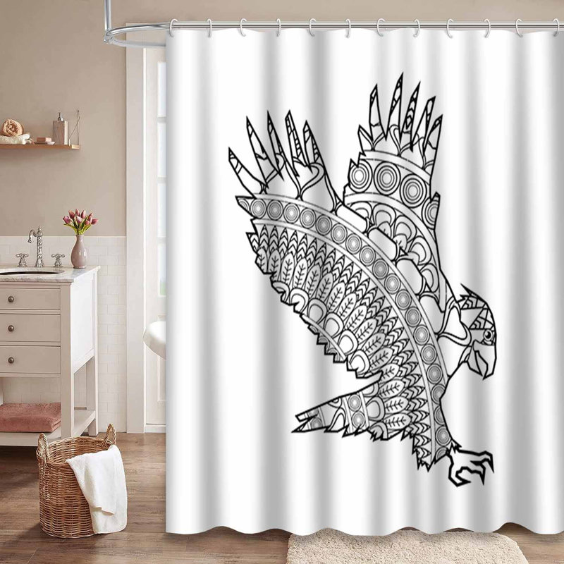 Rideau de douche avec 12 crochets, L 72 po x l 84 po