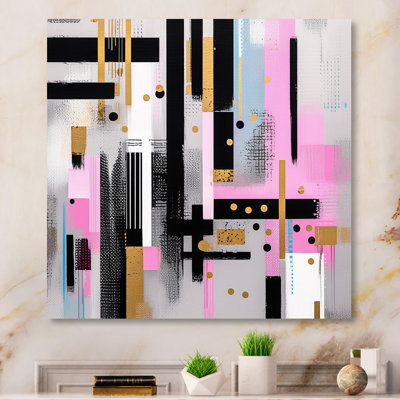 " Pink Gold Bold Stripes "