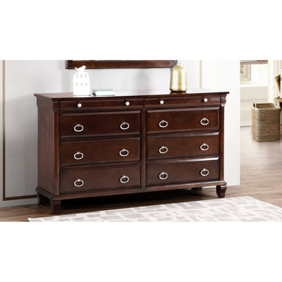 Cappuccino Finish Dresser - Strong & Felt Lined Interior Design With Structure Nickle Hardware