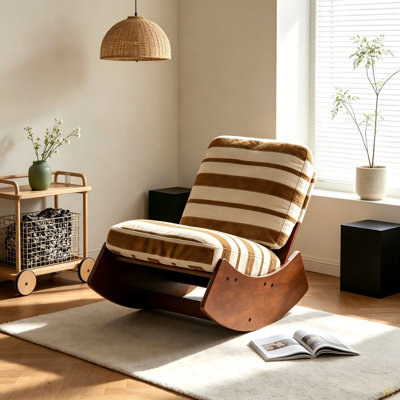 Chaise berçante confortable, fauteuil oscillant rembourré de haute qualité, parfaite pour les fauteuils de lecture d'appoint à réglages multiples pour la chambre à coucher, le salon