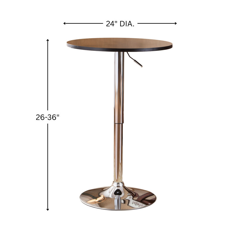Franceska Round Metal Base Dining Table, Black, Silver