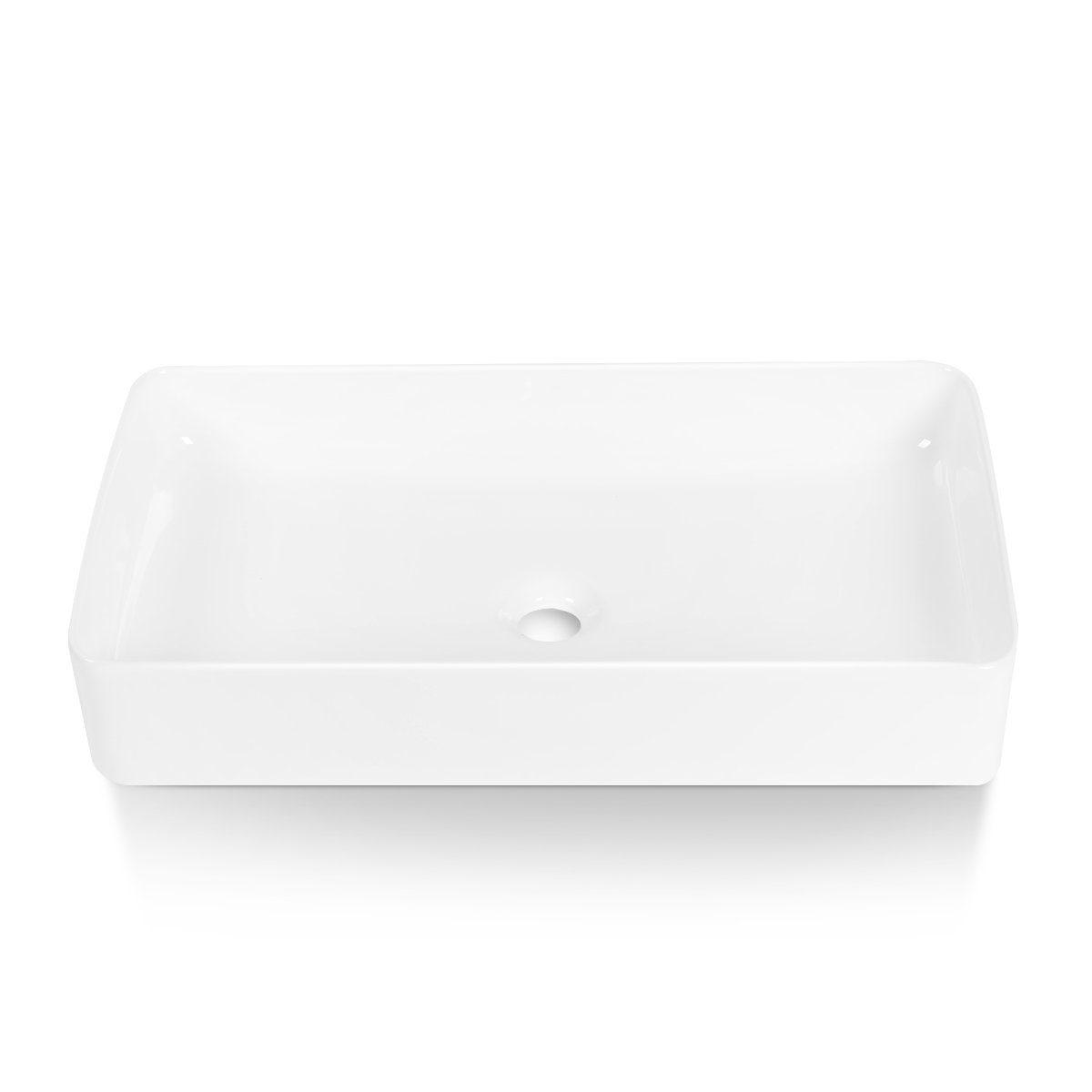 Rectangular Ceramic Vessel Bathroom Sink