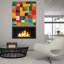  «City Block 2» par Cheryl Warrick, art mural en verre acrylique, 36 po x 36 po