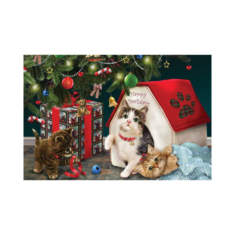 «Under the Christmas Tree» par Giordano Studios, impression sur toile tendue, H 8 po x l 12 po x P 0,75 po